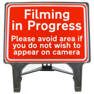 Filming in Progress Traffic Sign For Hire